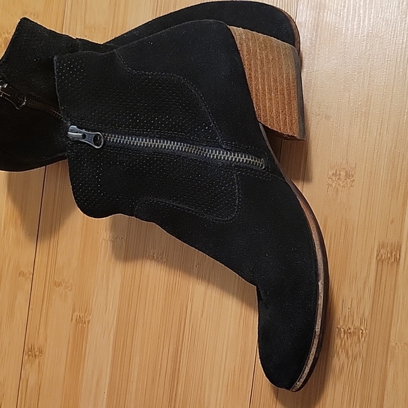 Suede Kork-ease black booties - Picture 6 of 7